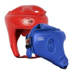 La Boutique Karate. Casque de protection Karate contact de couleur bleue ou rouge.