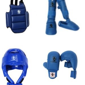La Boutique Karate. La Boutique Accessoires. Pack de protection Karate de couleur bleue.