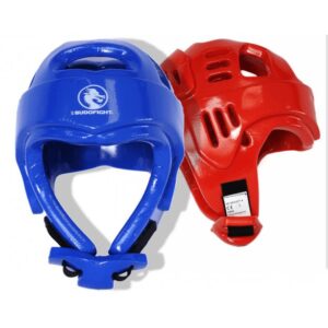 La Boutique Karate. La Boutique Accessoires. Casque de protection Karate de couleur bleue ou rouge.