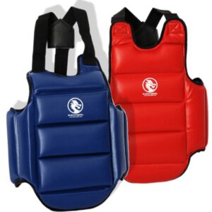 La Boutique Karate. Plastron Karate de couleur bleue ou rouge.